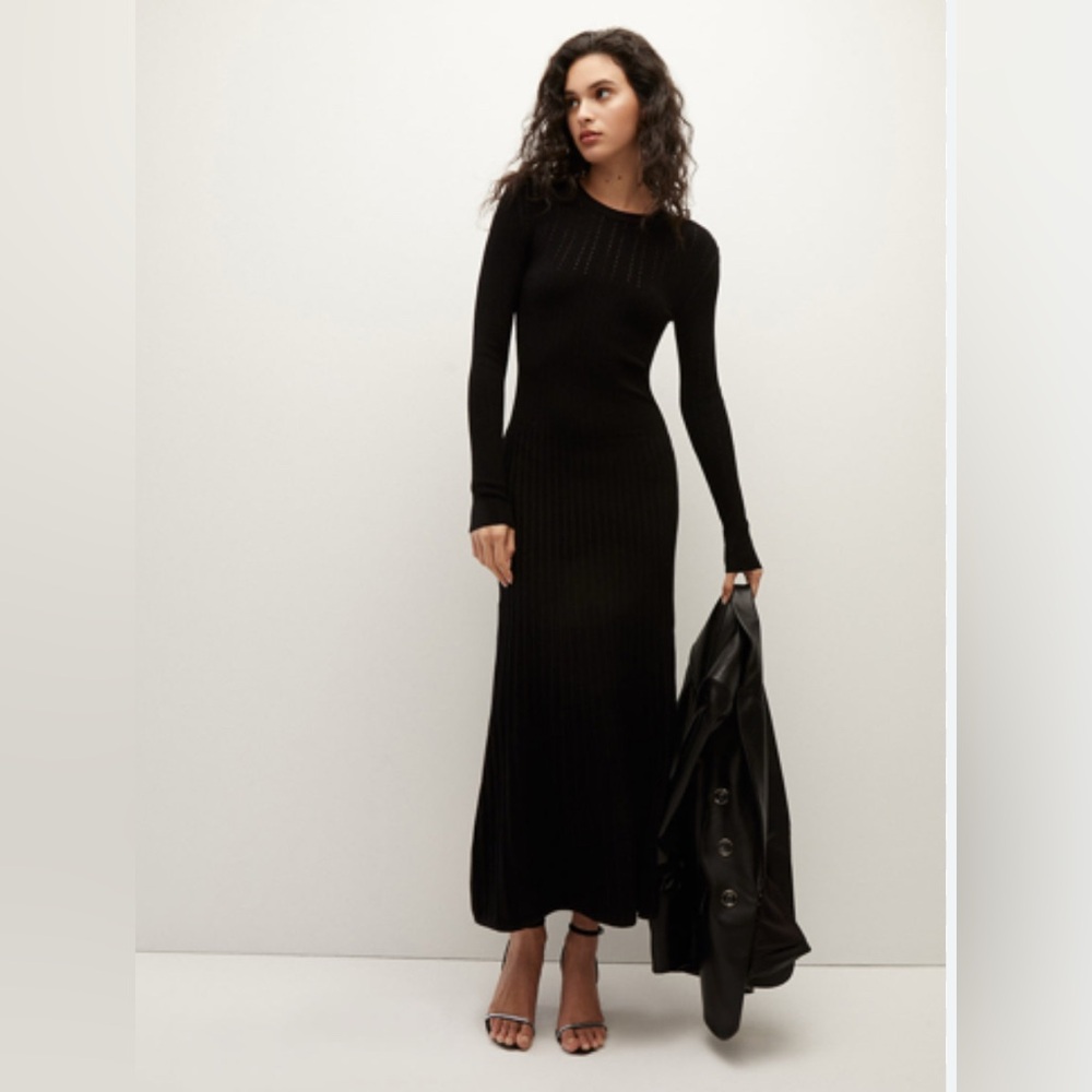 Veronica Beard Black Nami Long Sleeve Knit Dress S small